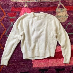 Soft Fuzzy Cream Pullover Sweater